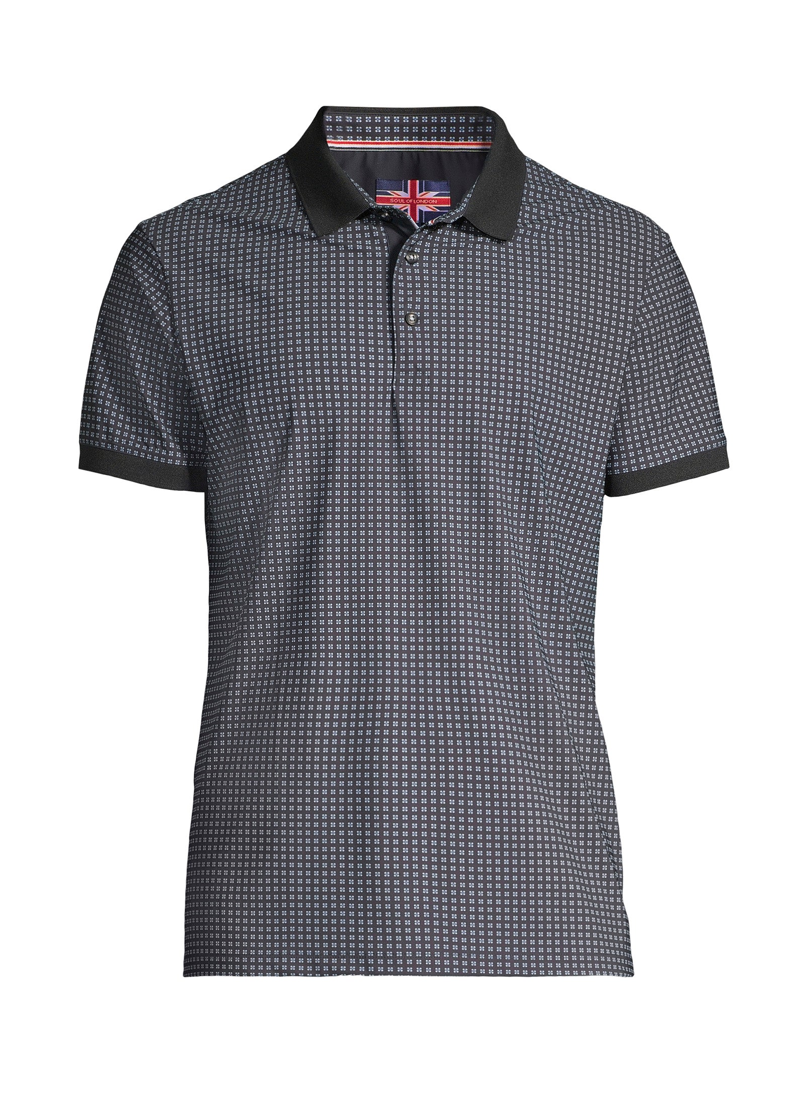 Short Sleeve Printed Polo – Black