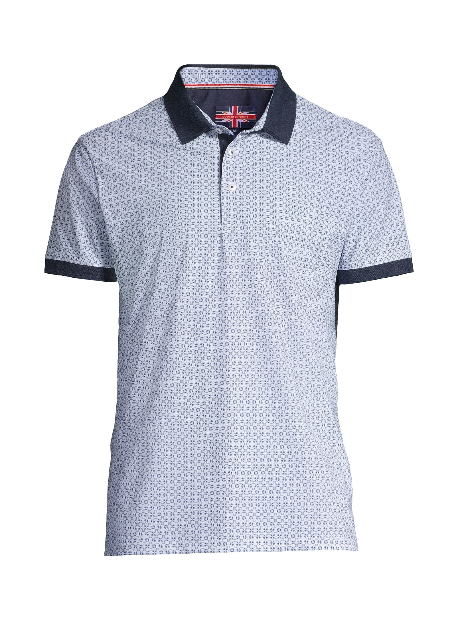 Short Sleeve Printed Polo – White