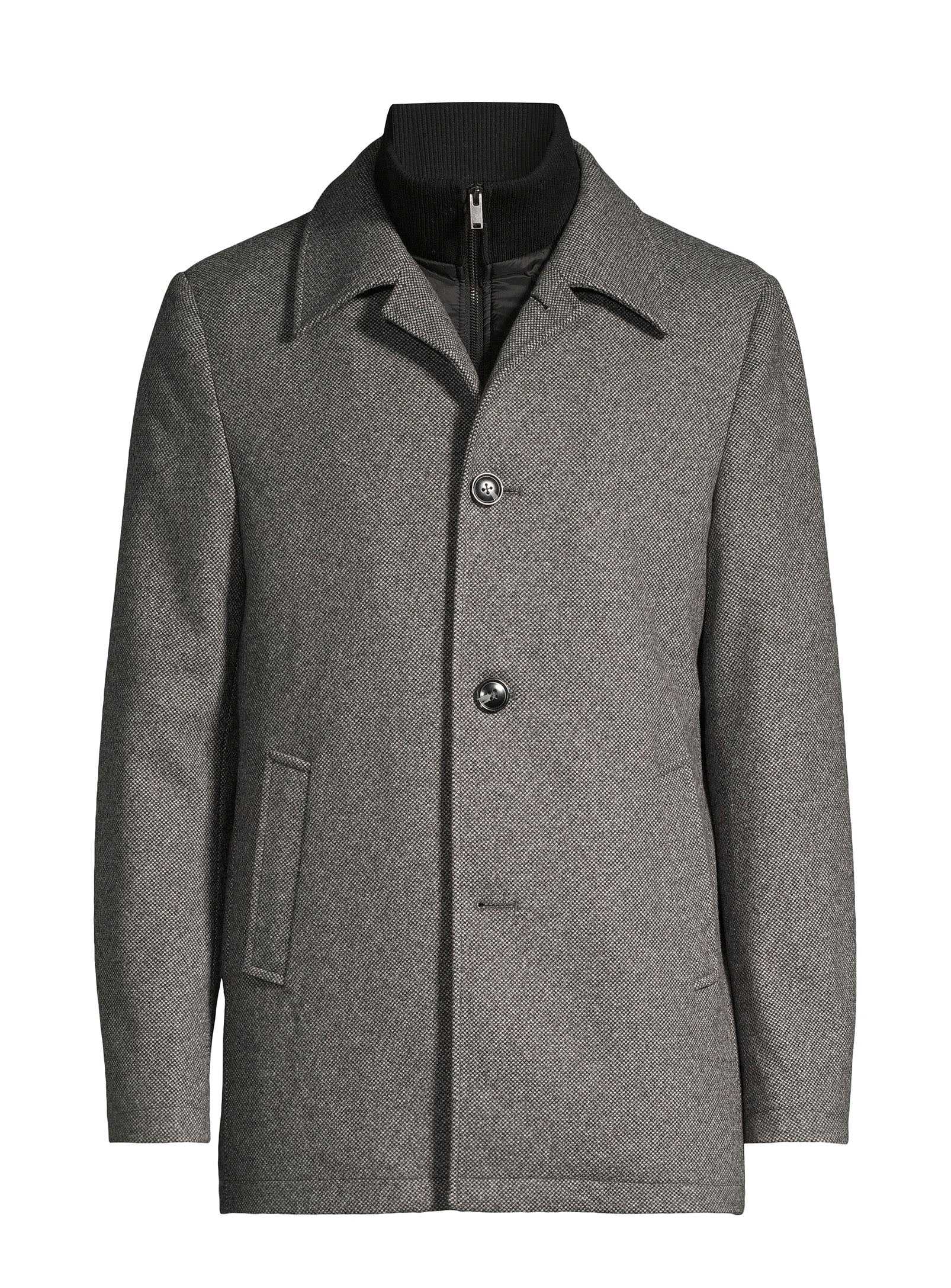 Dress Coat with Inner Vest - Black