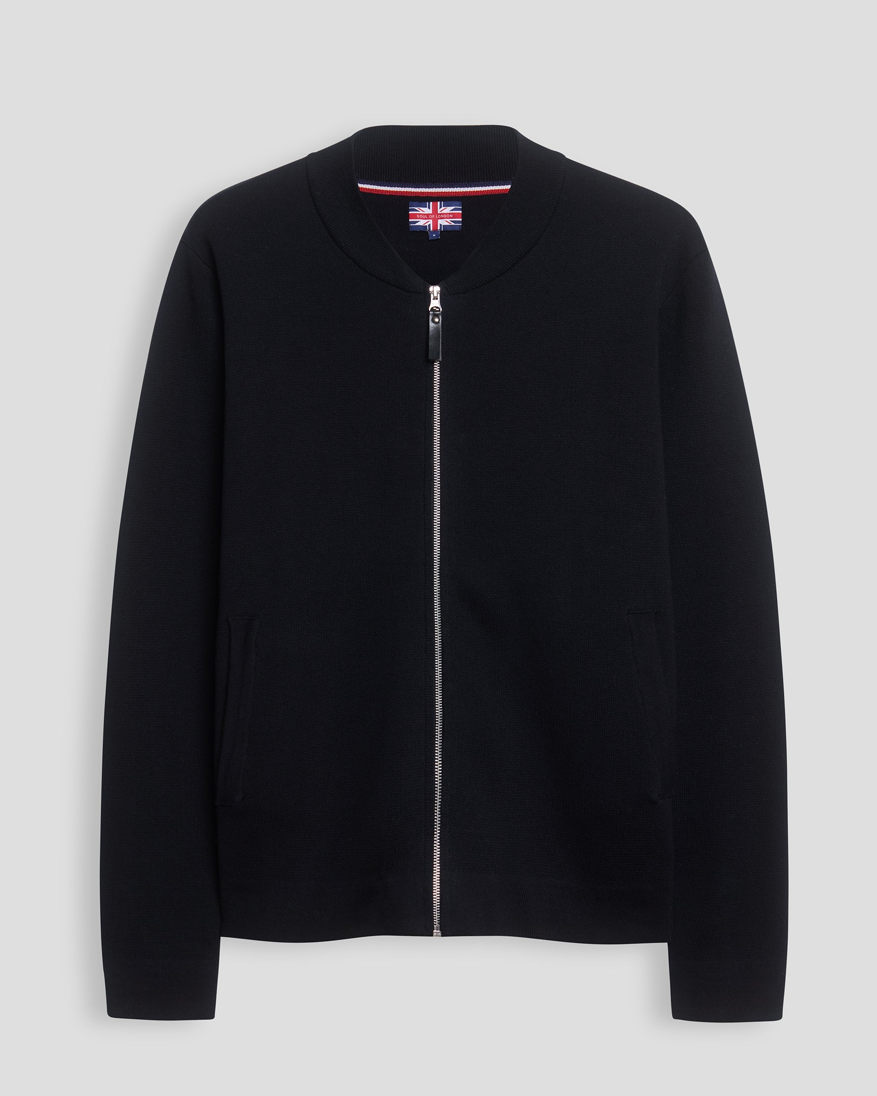 CARDIGAN DE BASEBALL EN COTON À ZIP - NOIR