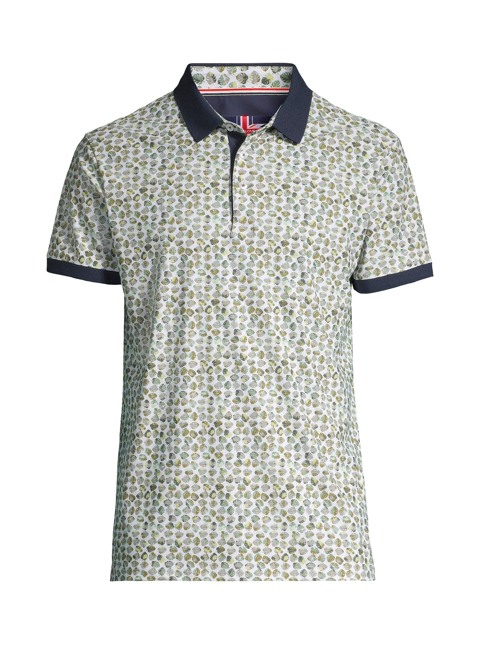 Short Sleeve Printed Polo – Seagrass