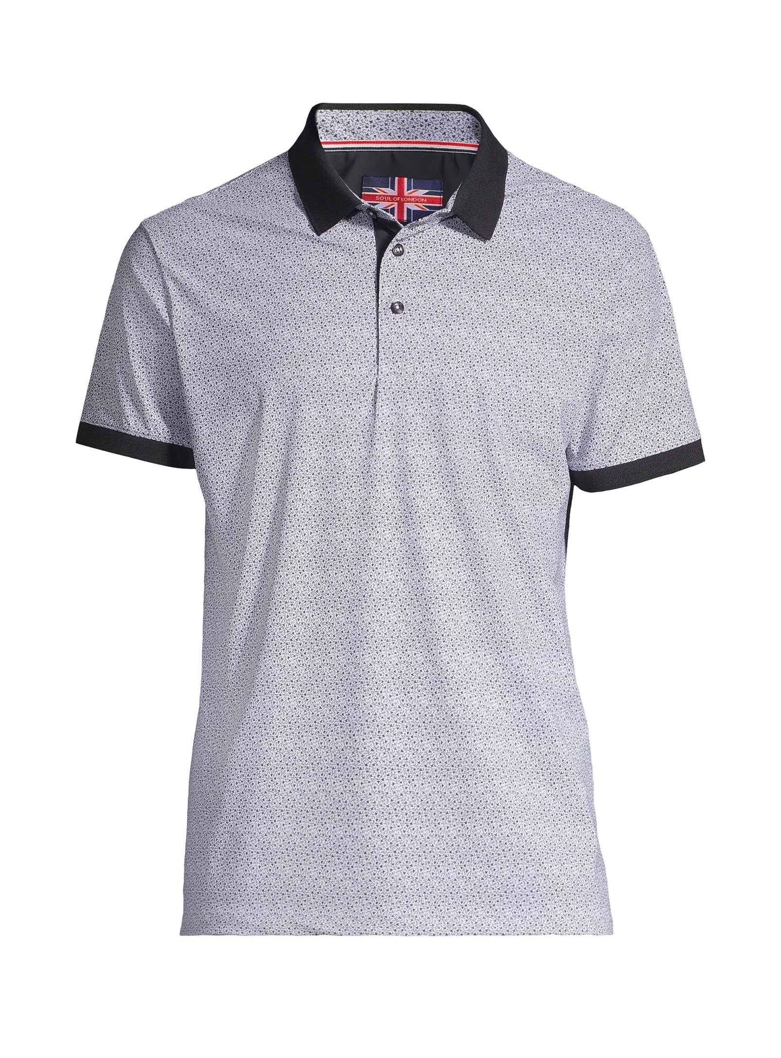 Short Sleeve Printed Polo – Black
