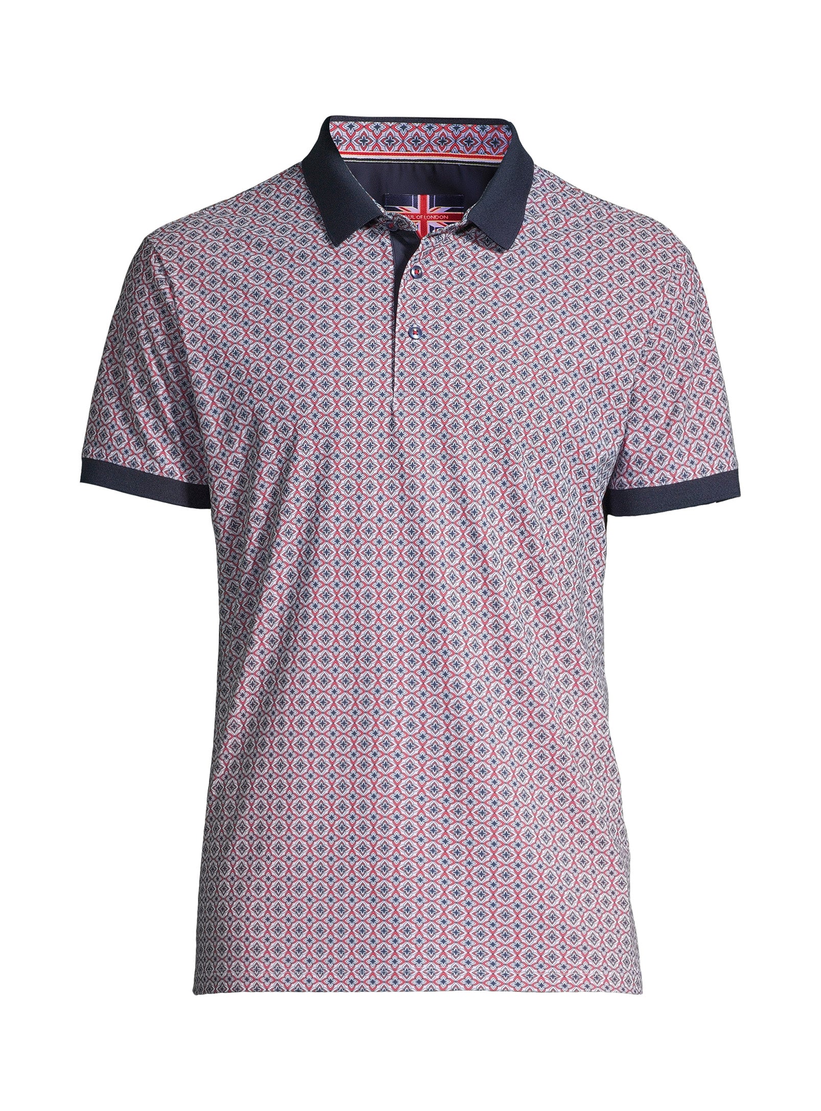 Short Sleeve Printed Polo – Red