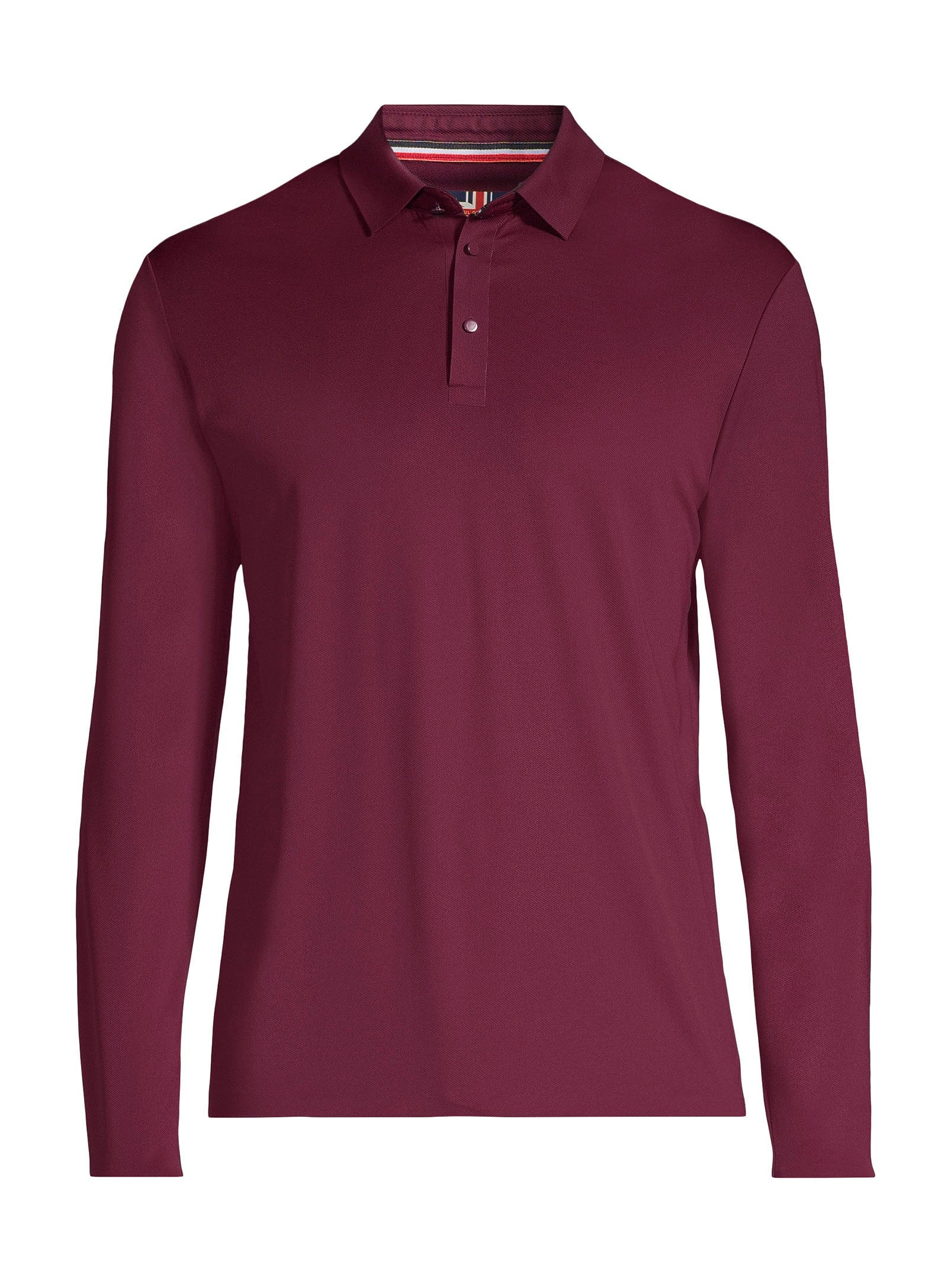 Long Sleeve Solid Polo - Burgundy