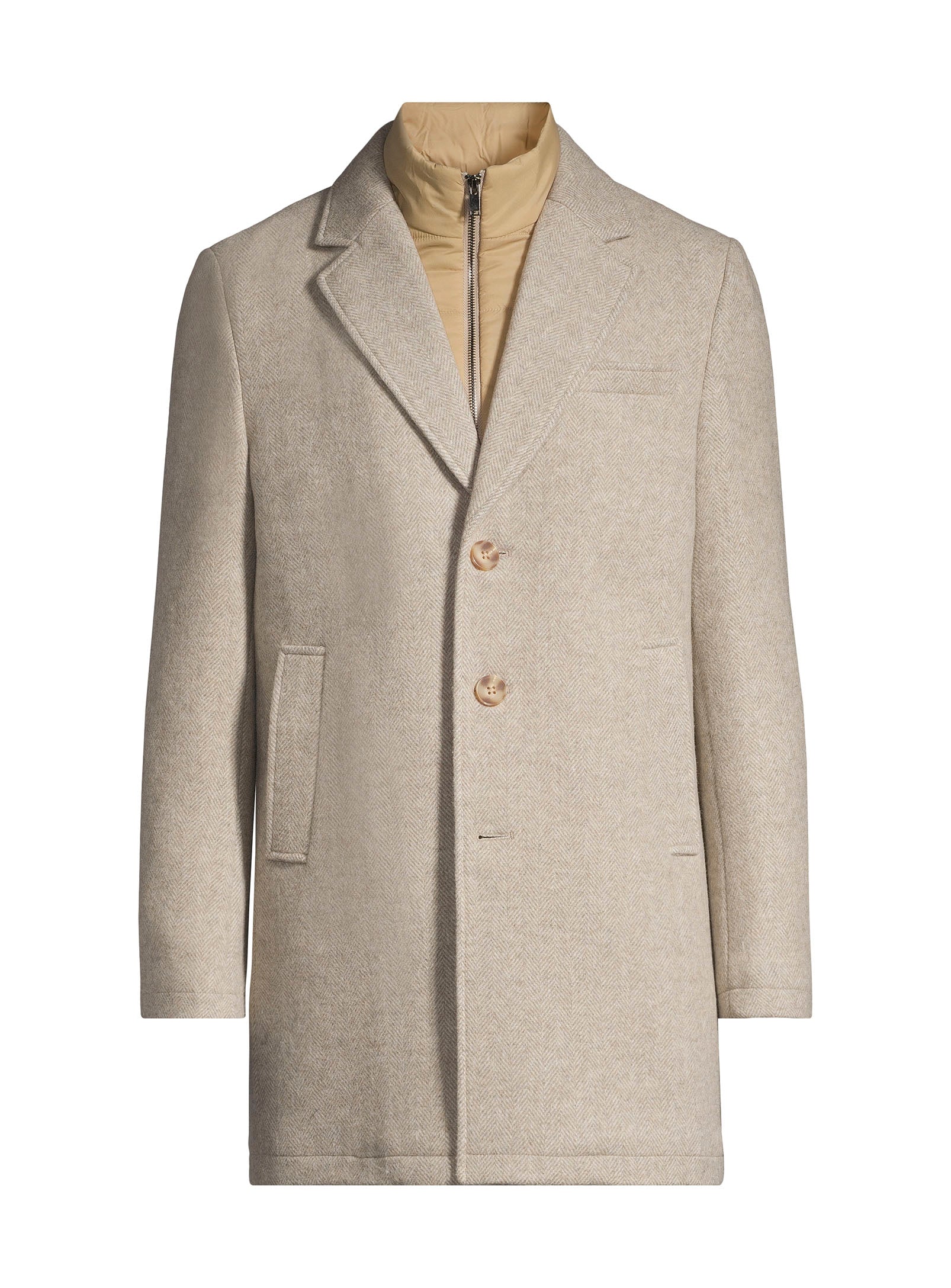Dress Coat with Removable Bib - Camel