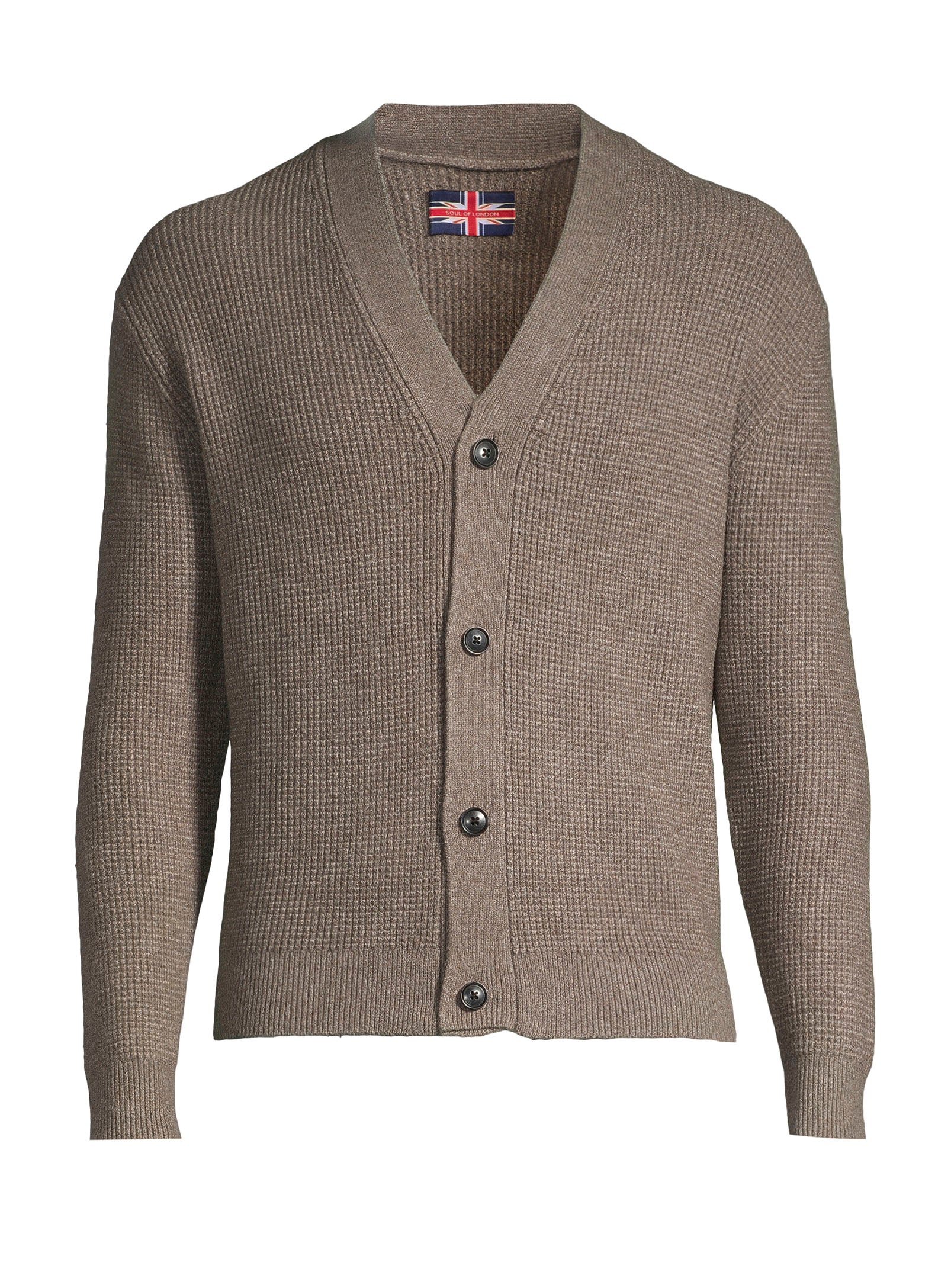 Cardigan en mélange de laine - Brun pâle