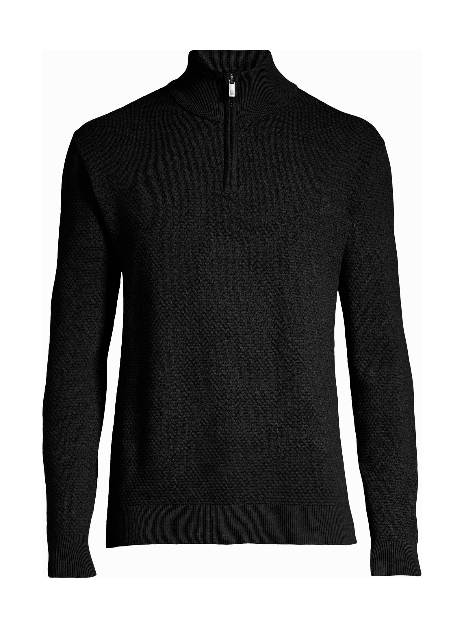 Chandail col zippé en coton - Noir