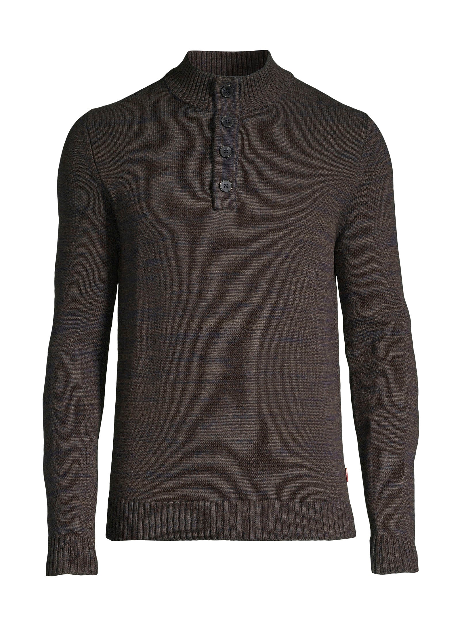 Chandail col zippé en coton - Noir