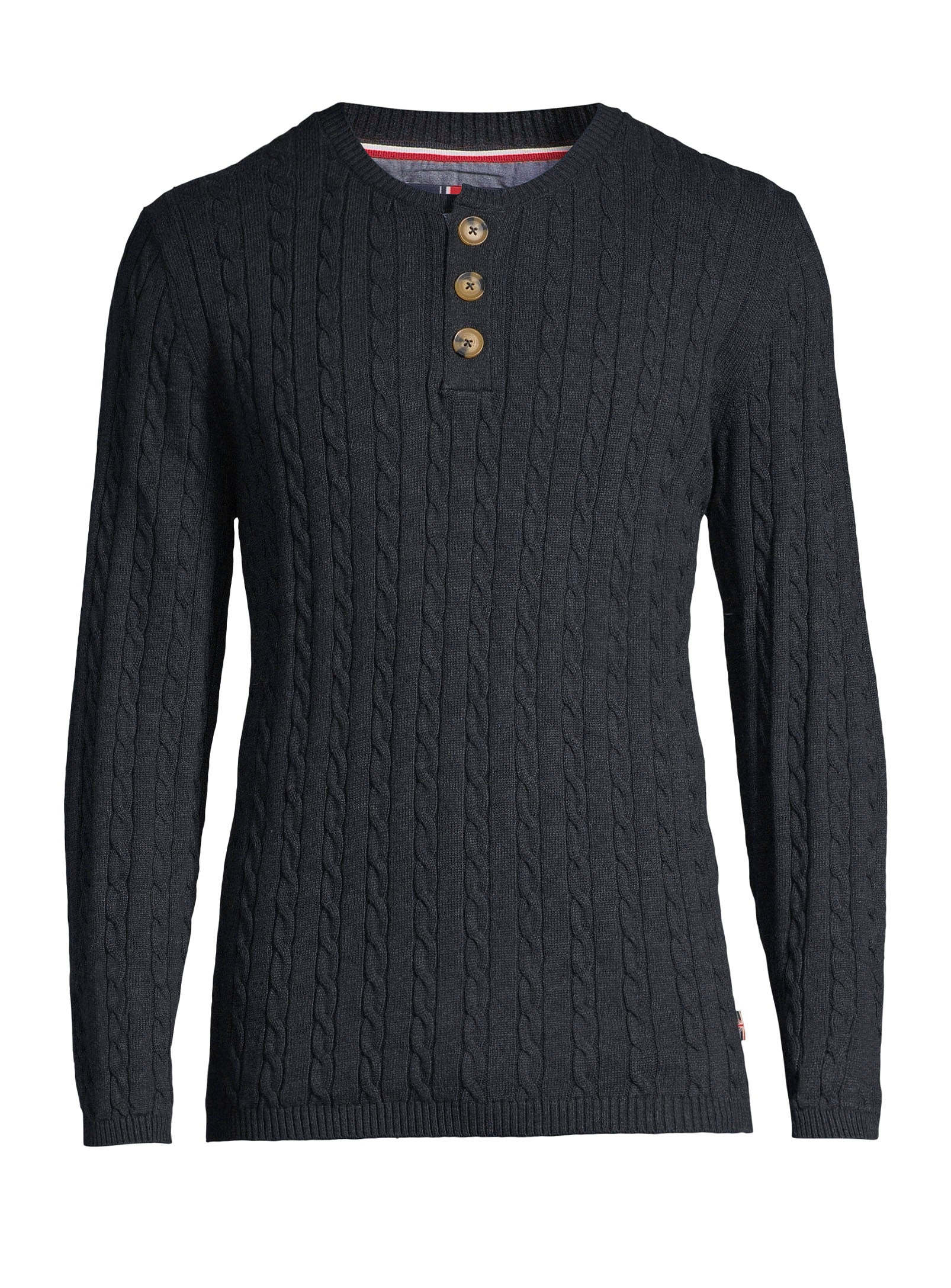 Chandail henley en coton - Marine
