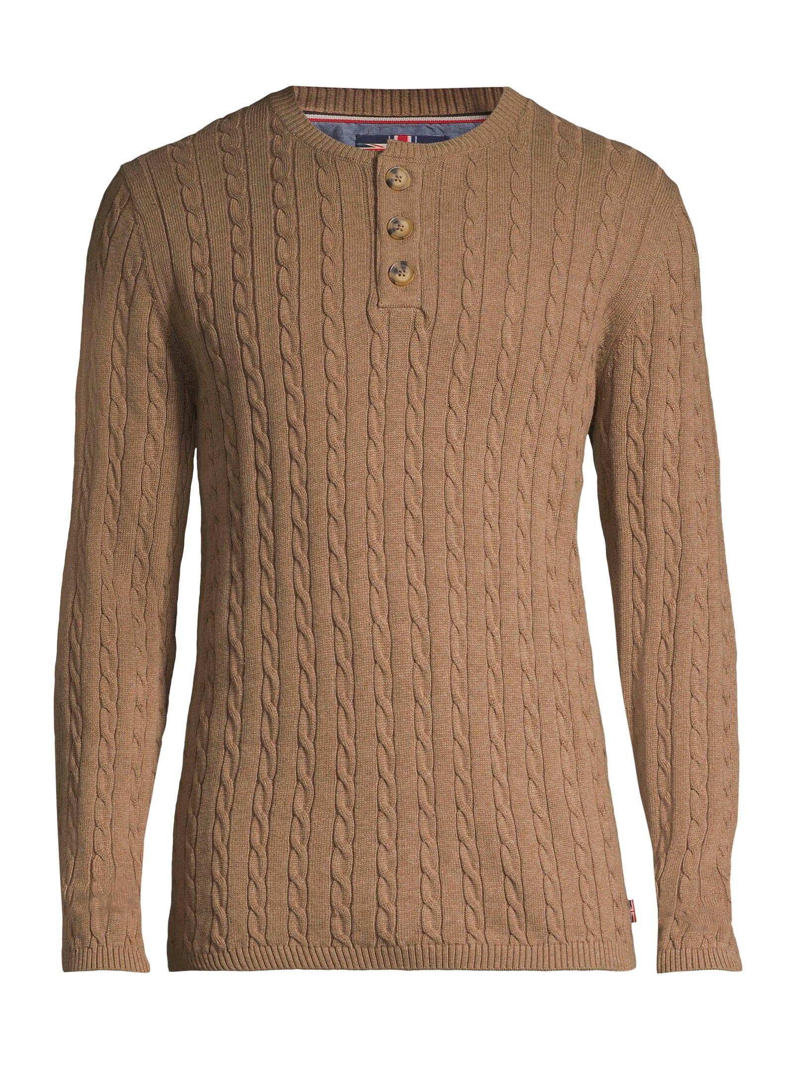 Chandail henley en coton - Taupe