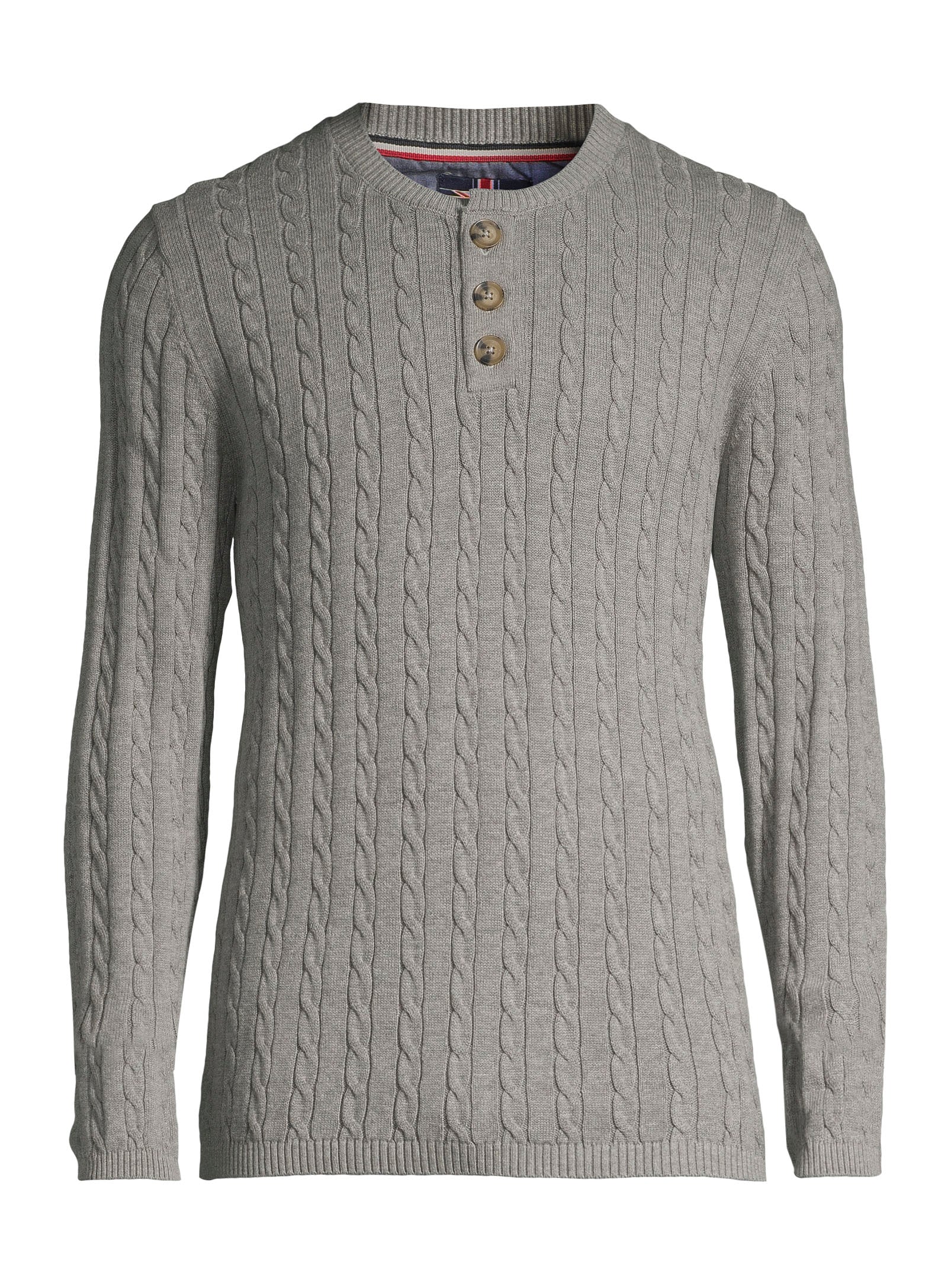 Chandail henley en coton - Gris pâle