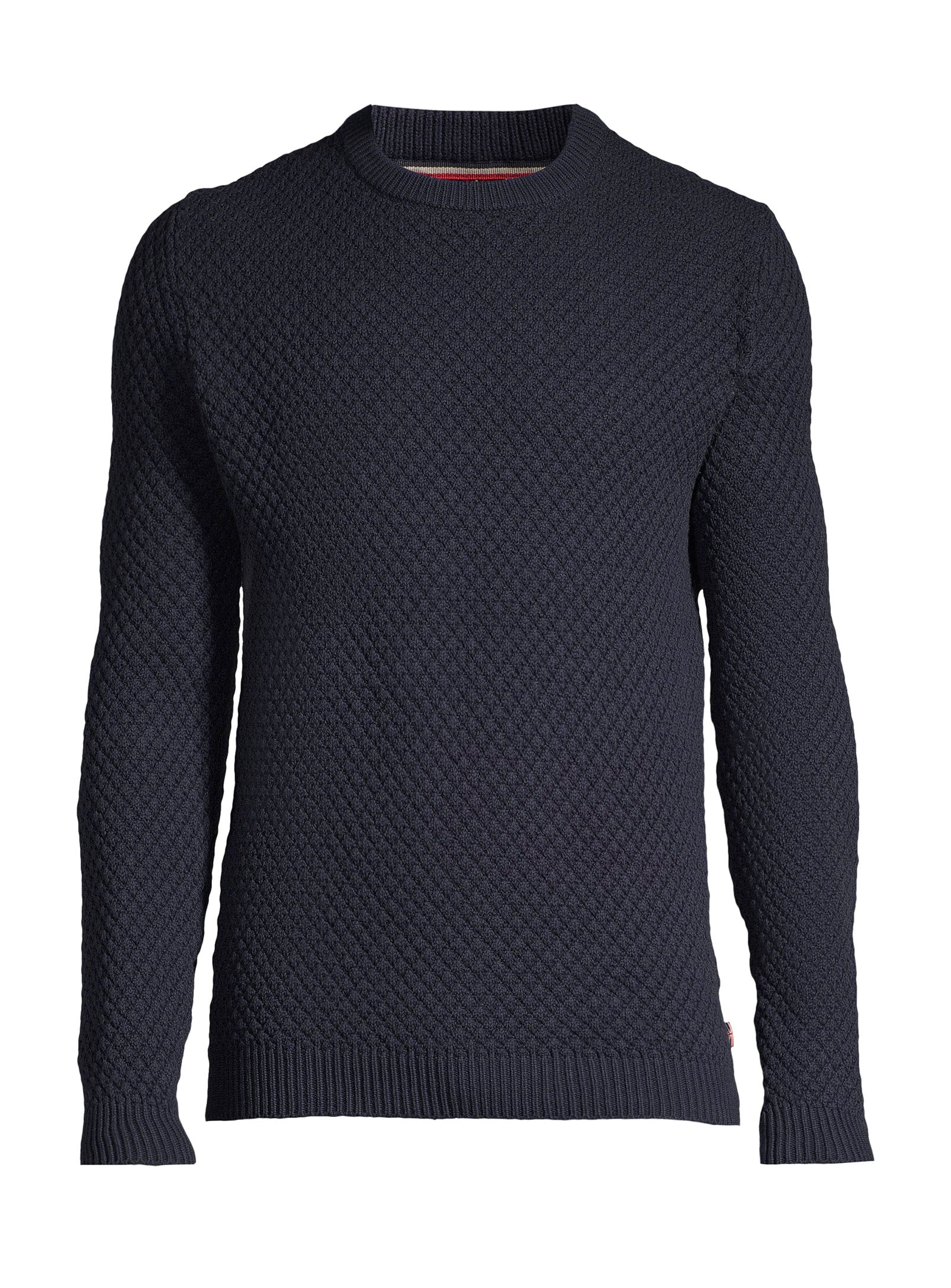 Chandail col rond en coton - Marine