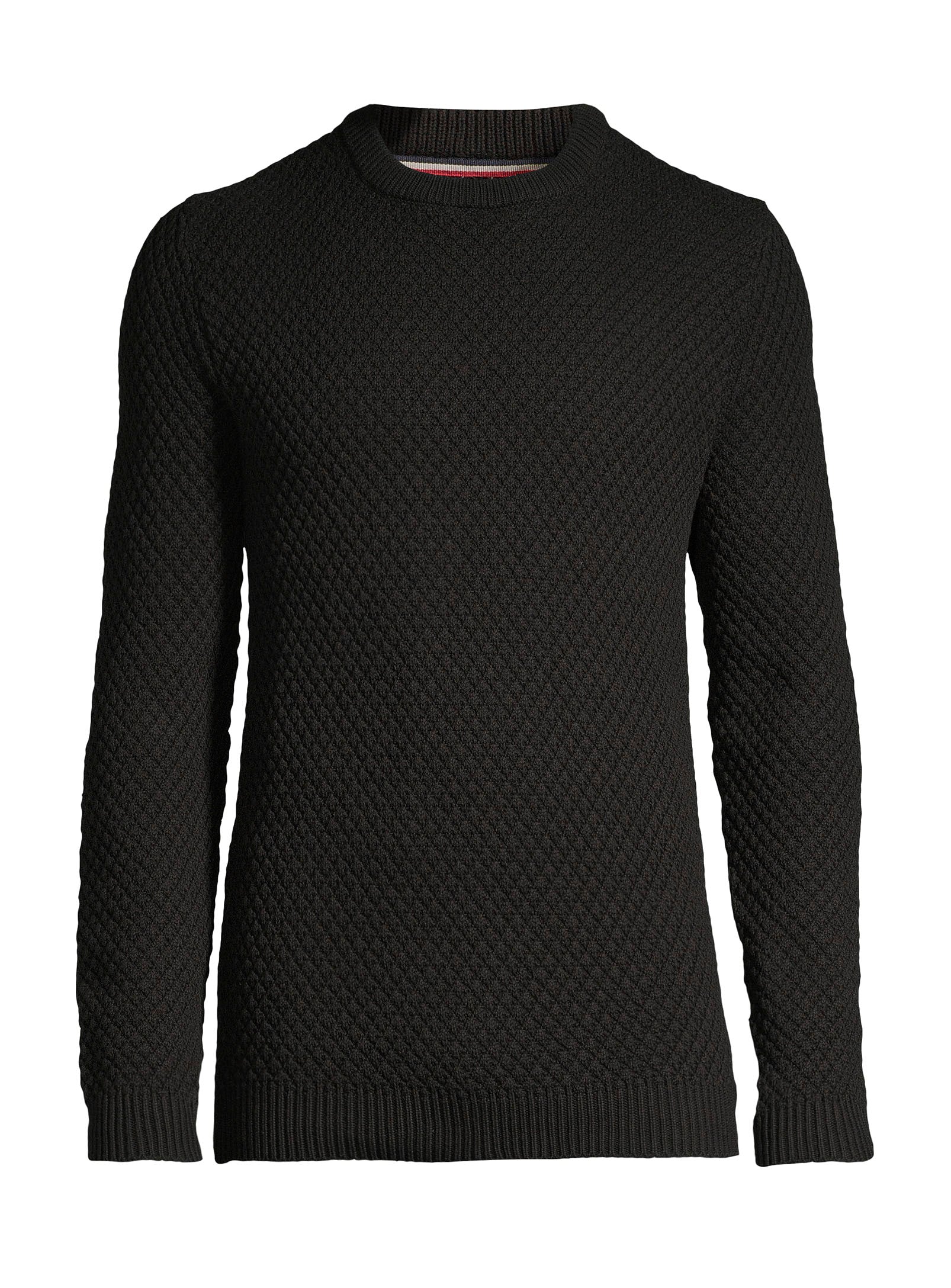 Chandail col rond en coton - Noir