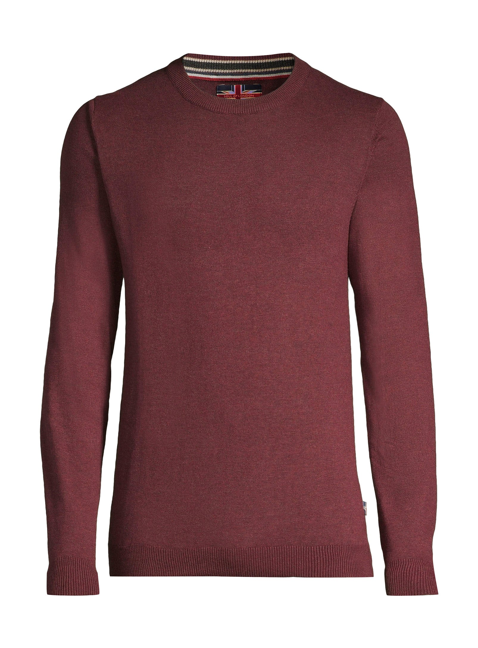 Cotton Crew Neck Sweater - Burgundy