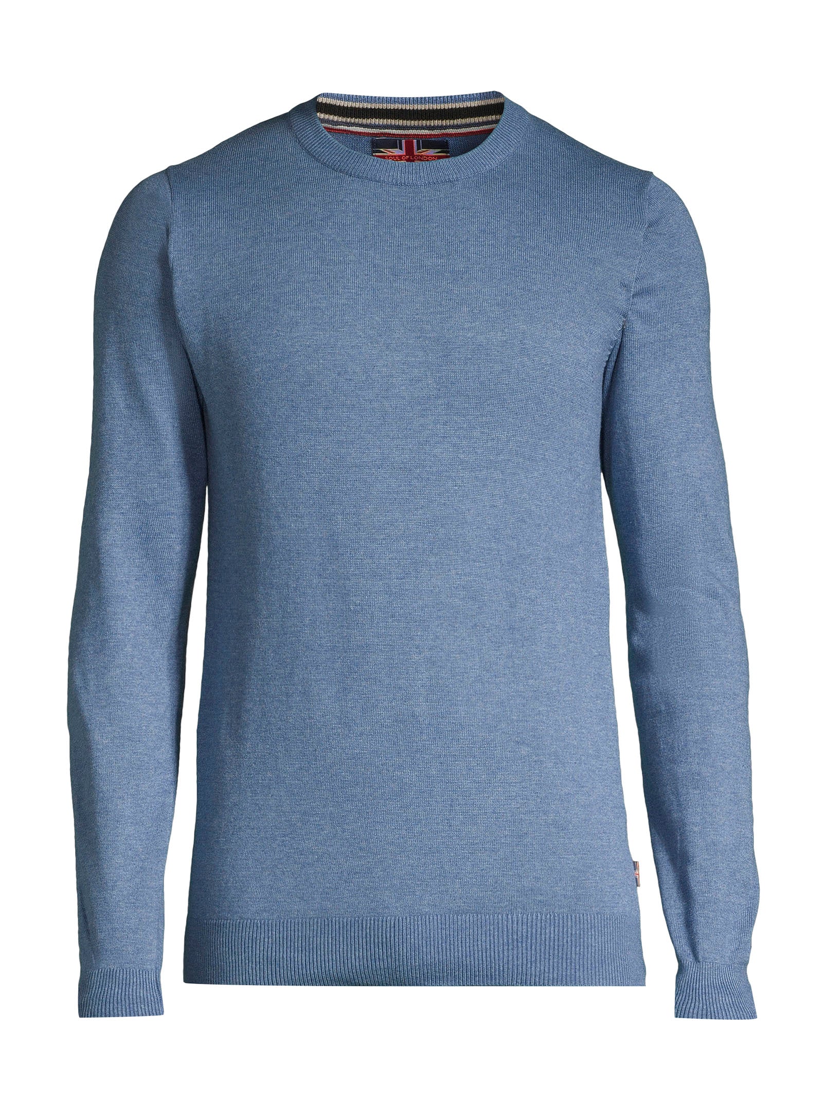 Cotton Crew Neck Sweater - Blue