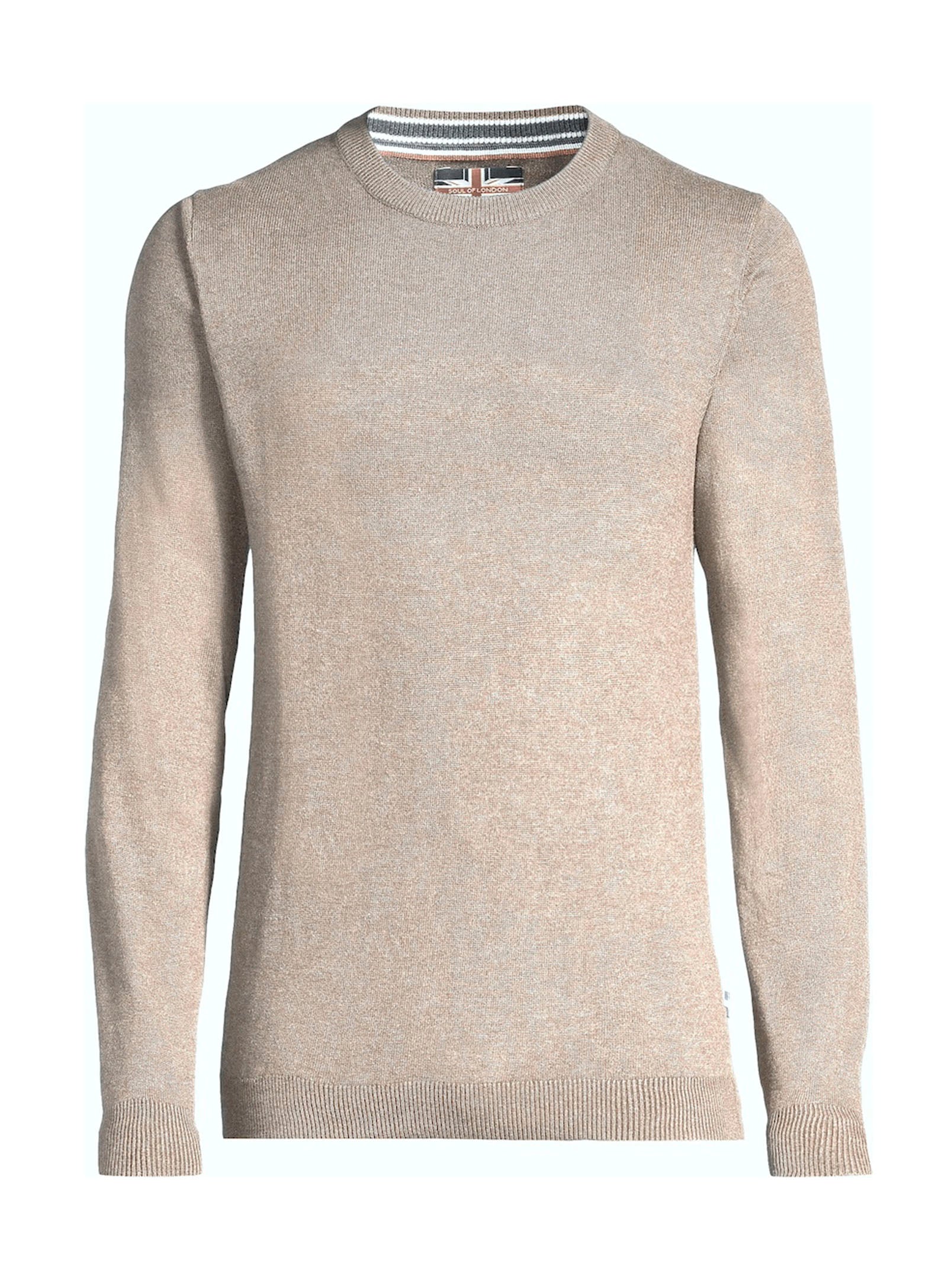 Cotton Crew Neck Sweater - Beige
