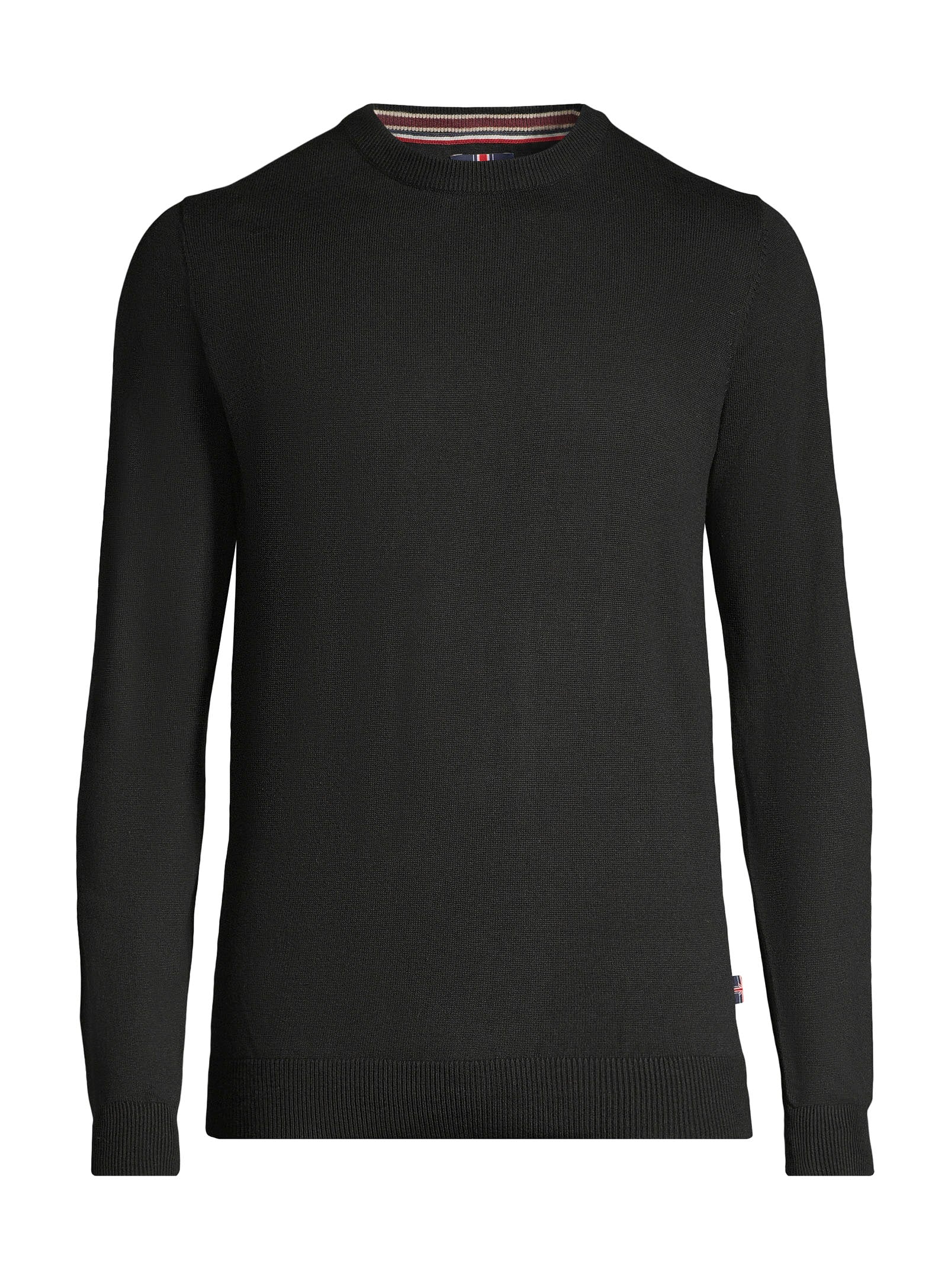 Cotton Crew Neck Sweater - Black