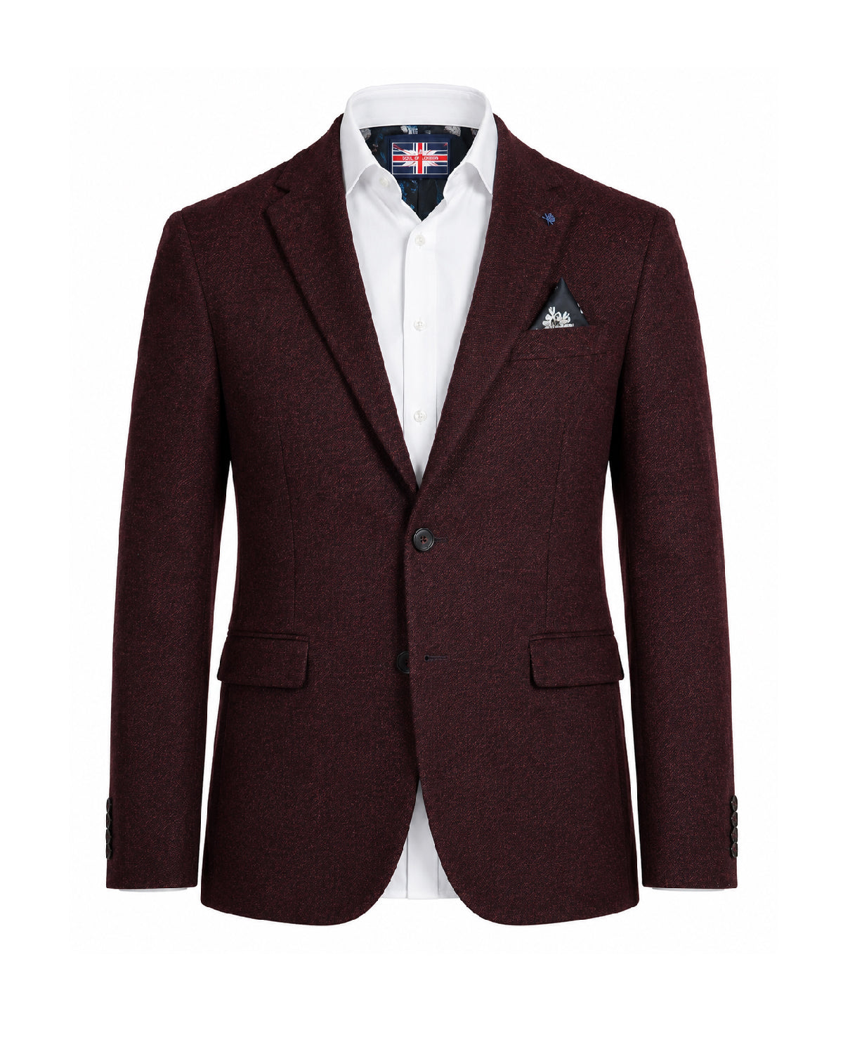 WOOL BLEND BLAZER - BURGUNDY