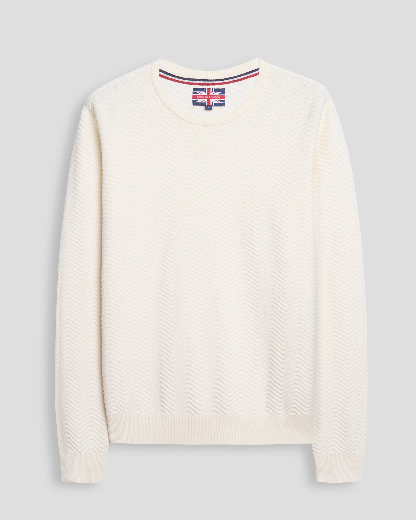 COTTON CREW NECK SWEATER - OFF WHIT