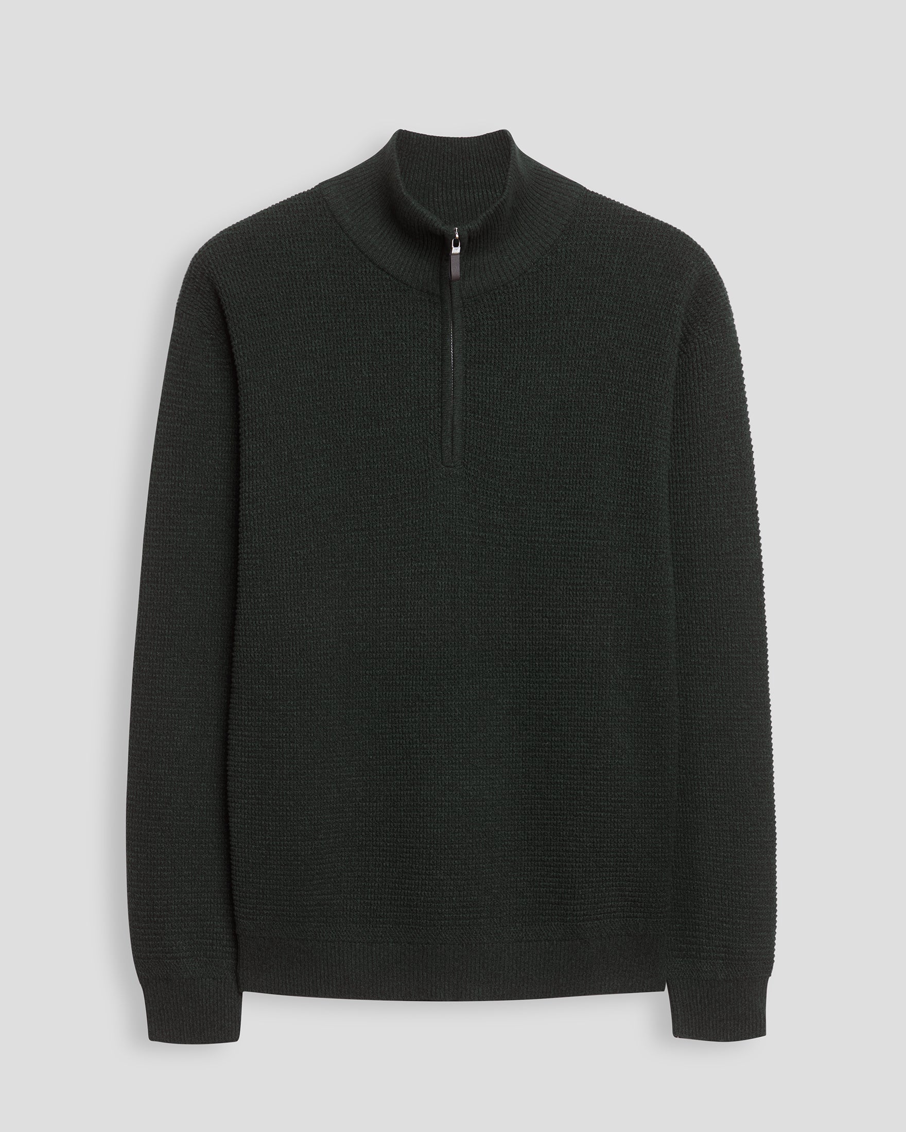 CHANDAIL EN COTON À QUART DE ZIP - VERT